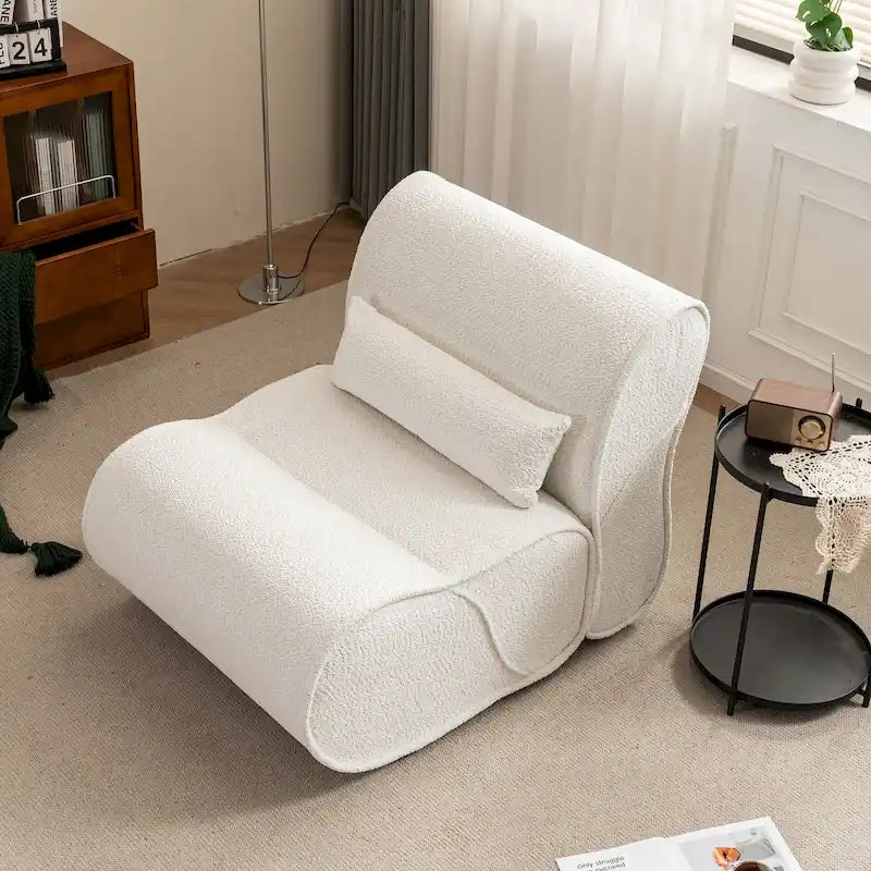 Fauteuil inclinable intemporel en tissu | Accoudoirs et repose-pieds rembourrés | Fauteuil inclinable d'appoint pour salon