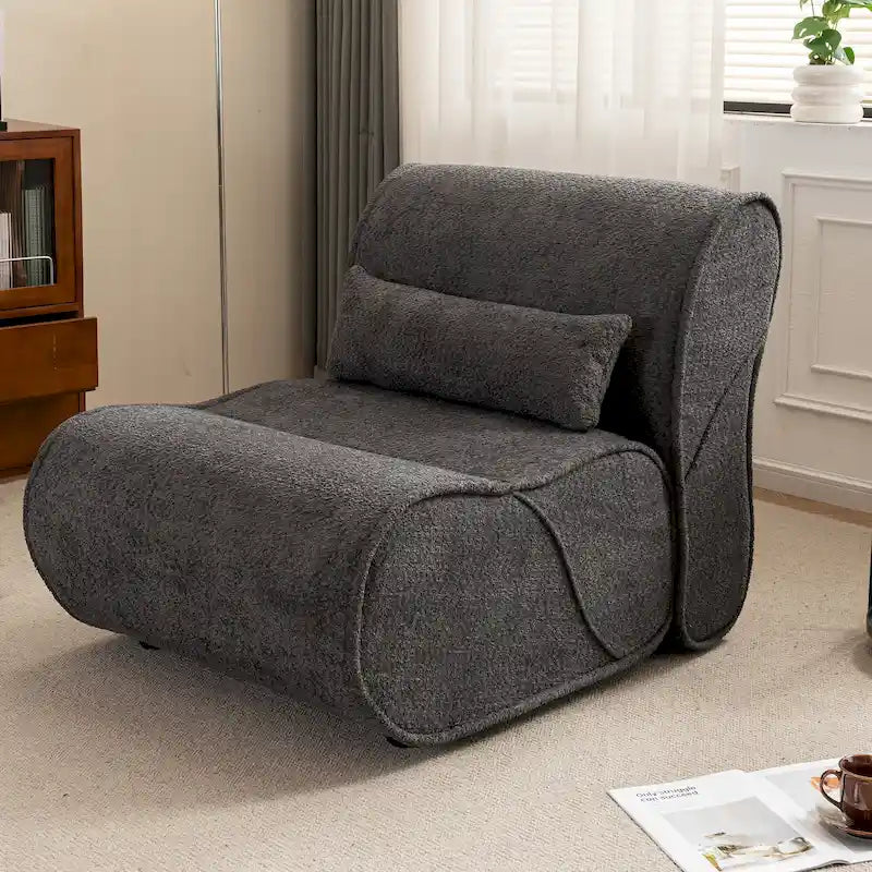Fauteuil inclinable intemporel en tissu | Accoudoirs et repose-pieds rembourrés | Fauteuil inclinable d'appoint pour salon