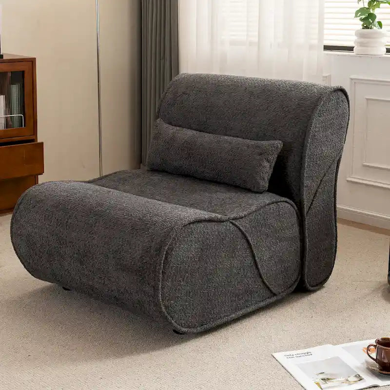 Fauteuil inclinable intemporel en tissu | Accoudoirs et repose-pieds rembourrés | Fauteuil inclinable d'appoint pour salon