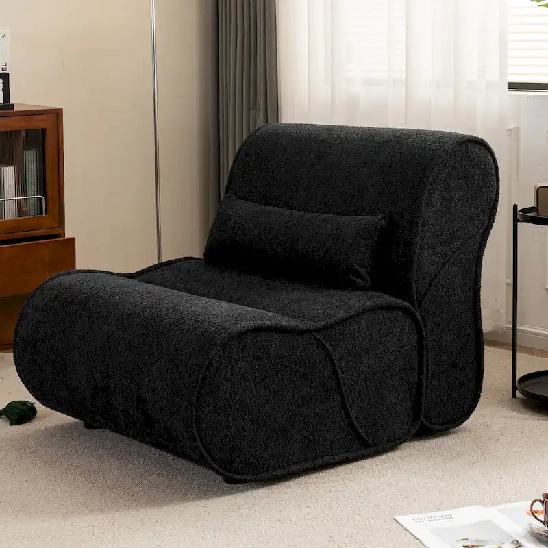 Fauteuil inclinable intemporel en tissu | Accoudoirs et repose-pieds rembourrés | Fauteuil inclinable d'appoint pour salon