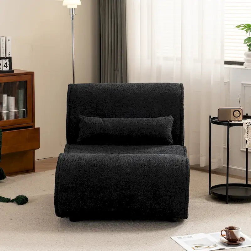 Fauteuil inclinable intemporel en tissu | Accoudoirs et repose-pieds rembourrés | Fauteuil inclinable d'appoint pour salon