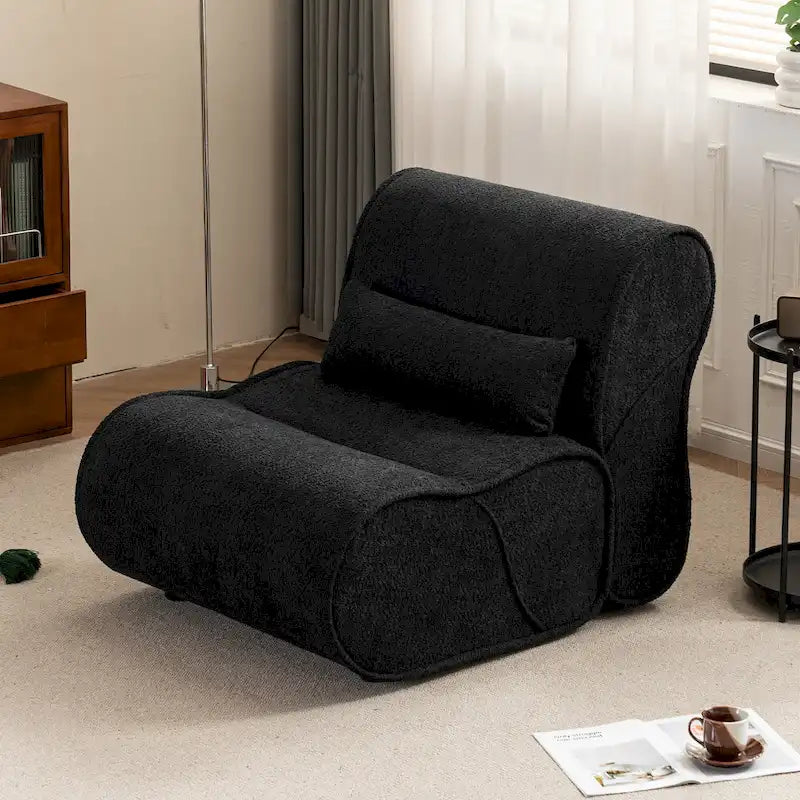 Fauteuil inclinable intemporel en tissu | Accoudoirs et repose-pieds rembourrés | Fauteuil inclinable d'appoint pour salon