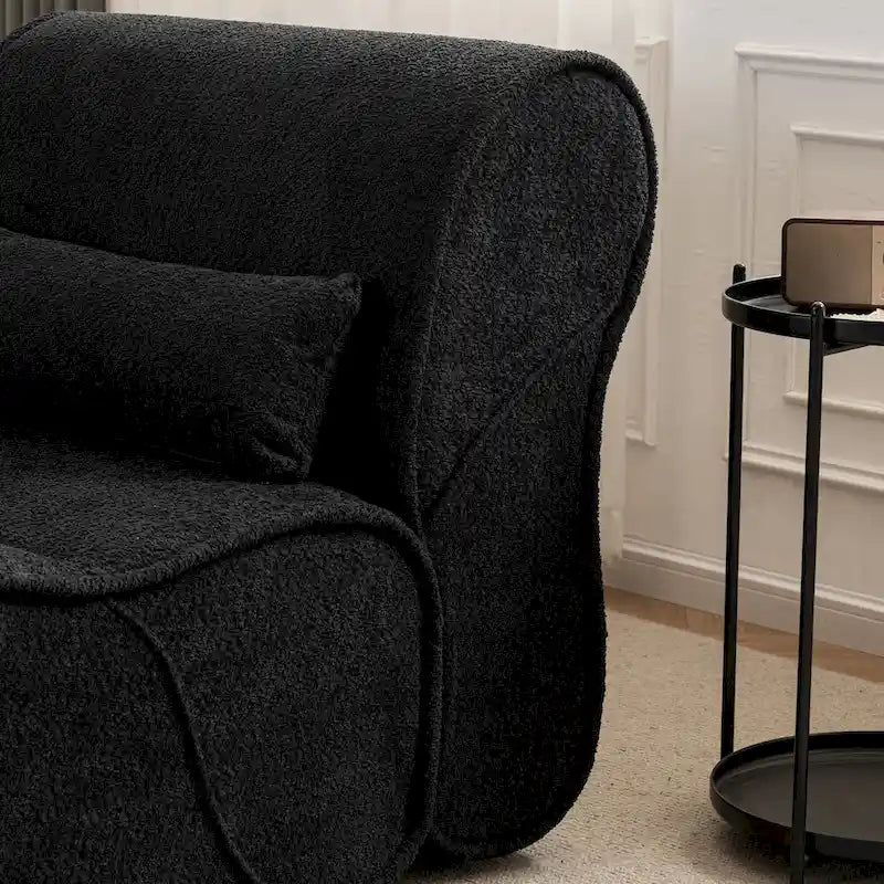 Fauteuil inclinable intemporel en tissu | Accoudoirs et repose-pieds rembourrés | Fauteuil inclinable d'appoint pour salon