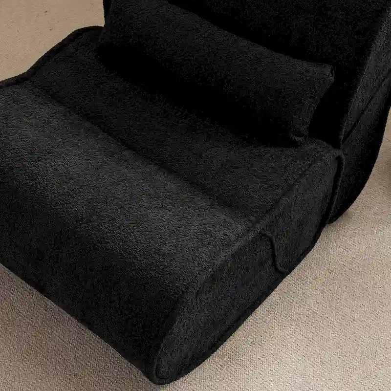 Fauteuil inclinable intemporel en tissu | Accoudoirs et repose-pieds rembourrés | Fauteuil inclinable d'appoint pour salon