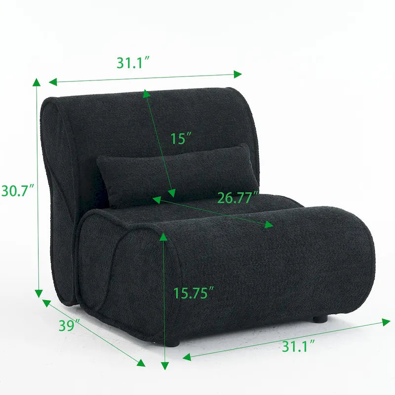 Fauteuil inclinable intemporel en tissu | Accoudoirs et repose-pieds rembourrés | Fauteuil inclinable d'appoint pour salon