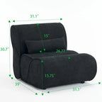 Fauteuil inclinable intemporel en tissu | Accoudoirs et repose-pieds rembourrés | Fauteuil inclinable d'appoint pour salon