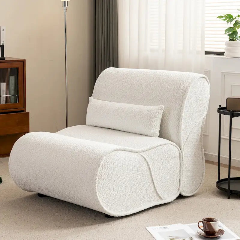 Fauteuil inclinable intemporel en tissu | Accoudoirs et repose-pieds rembourrés | Fauteuil inclinable d'appoint pour salon