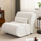 Fauteuil inclinable intemporel en tissu | Accoudoirs et repose-pieds rembourrés | Fauteuil inclinable d'appoint pour salon