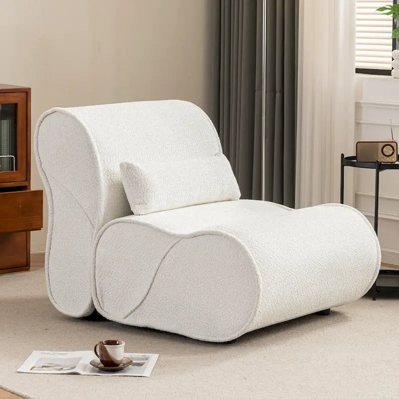 Fauteuil inclinable intemporel en tissu | Accoudoirs et repose-pieds rembourrés | Fauteuil inclinable d'appoint pour salon