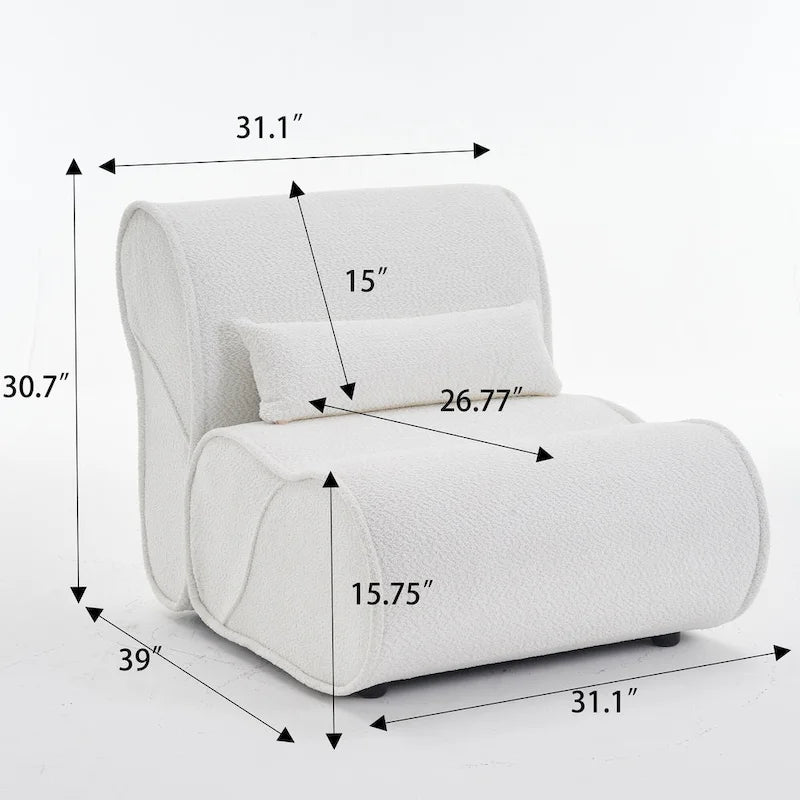 Fauteuil inclinable intemporel en tissu | Accoudoirs et repose-pieds rembourrés | Fauteuil inclinable d'appoint pour salon