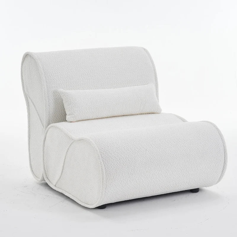 Fauteuil inclinable intemporel en tissu | Accoudoirs et repose-pieds rembourrés | Fauteuil inclinable d'appoint pour salon