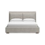 Lit plateforme rembourré marron clair | Tête de lit en dos d'âne | Meubles de chambre Queen King