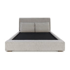 Lit plateforme rembourré marron clair | Tête de lit en dos d'âne | Meubles de chambre Queen King