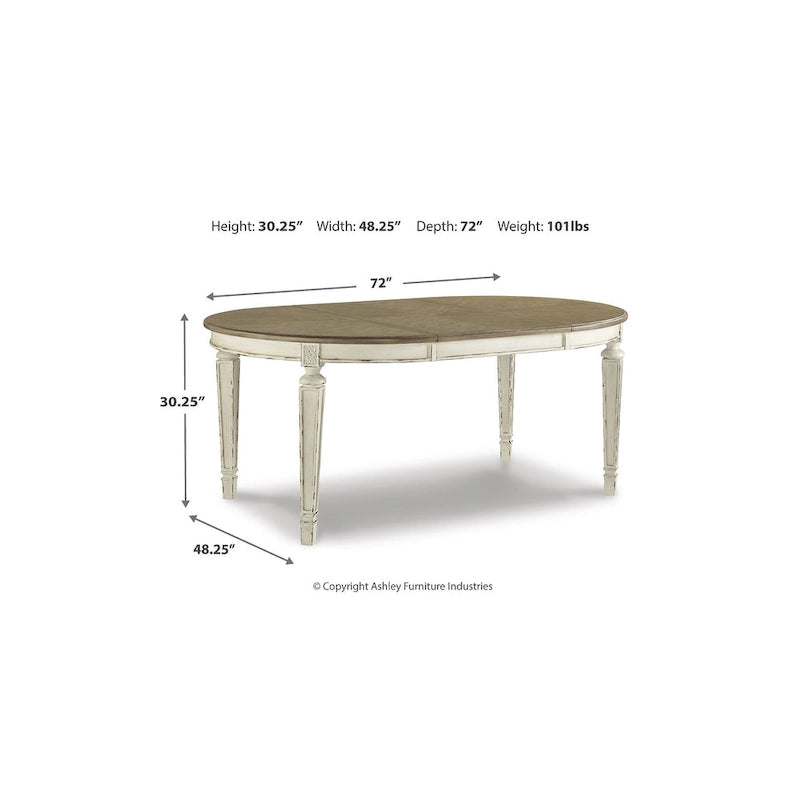 Ensemble de salle à manger 9 pièces blanc/marron Realyn Signature Design by Ashley