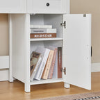 Bureau d'ordinateur de style rustique avec huche et station de charge pour bureaux à domicile ou espaces de travail d'étudiant