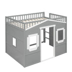 Lit mezzanine avec échelle et cadre gris et blanc