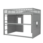 Lit mezzanine avec échelle et cadre gris et blanc