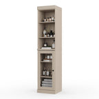Palace Imports Meuble de rangement de salle de bain 100 % bois massif 16,5 po avec portes en verre transparent et étagères réglables