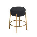 Tabourets de bar ronds (lot de 2), tabourets de cuisine rembourrés avec base en métal, tabourets de bar sans dossier hauteur comptoir