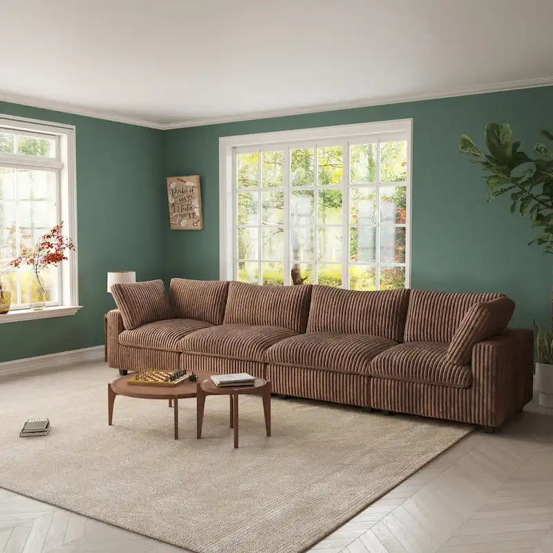 Canapé sectionnel modulaire en peluche douce 157,48 cm, 4 places, rembourré, pour salon