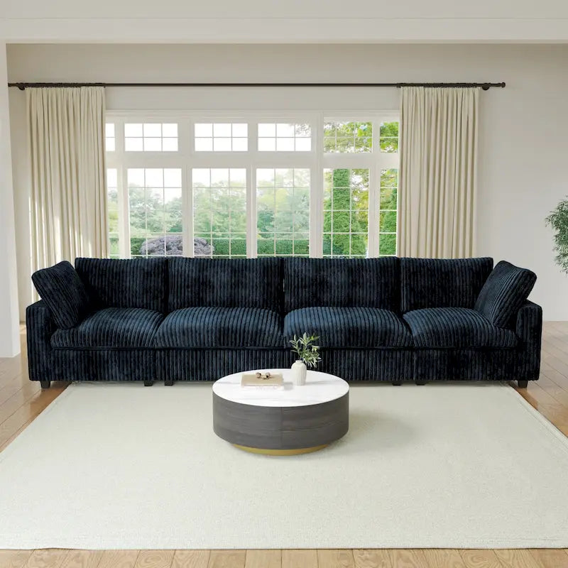 Canapé sectionnel modulaire en peluche douce 157,48 cm, 4 places, rembourré, pour salon