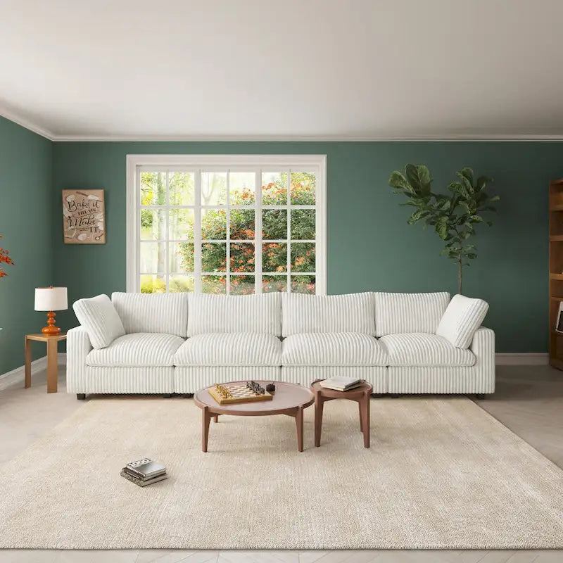 Canapé sectionnel modulaire en peluche douce 157,48 cm, 4 places, rembourré, pour salon