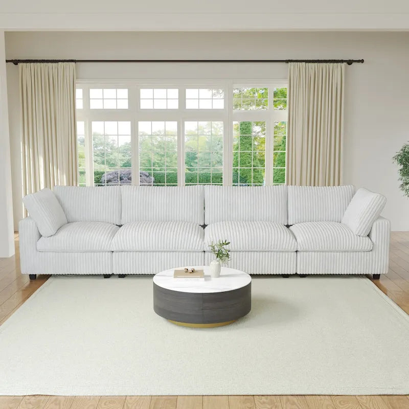 Canapé sectionnel modulaire en peluche douce 157,48 cm, 4 places, rembourré, pour salon
