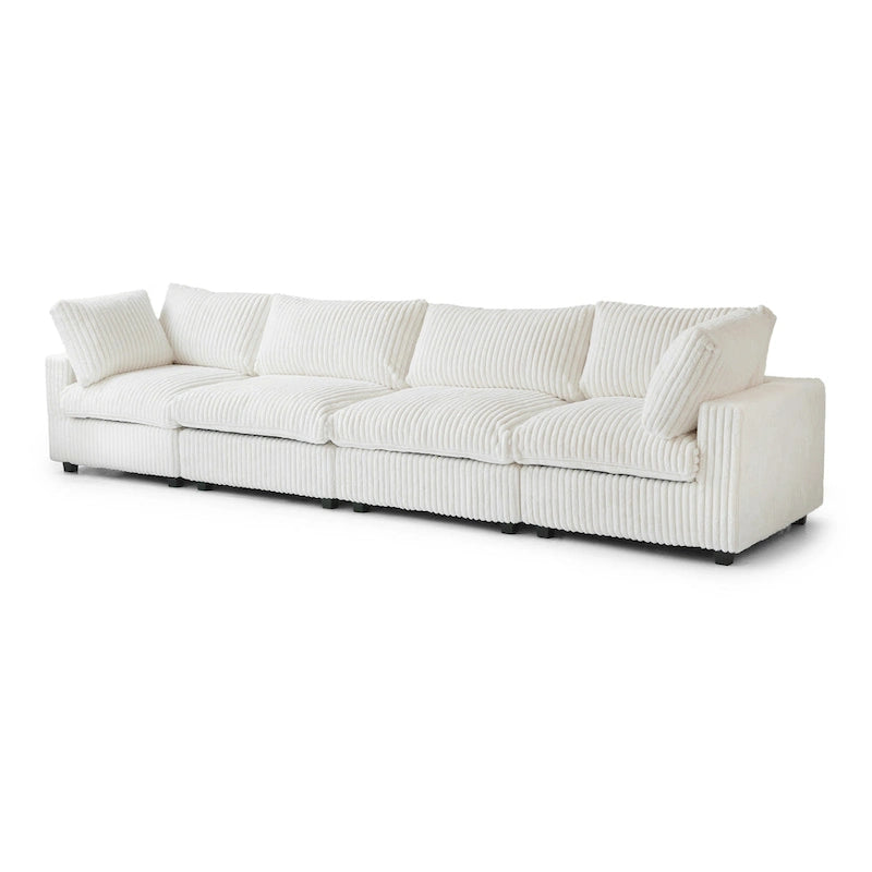 Canapé sectionnel modulaire en peluche douce 157,48 cm, 4 places, rembourré, pour salon