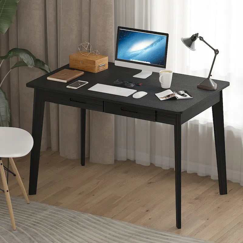 Kerrogee 39,4 Pouces Bureau d'ordinateur en Bois avec 2 Tiroirs - 4 Couleurs