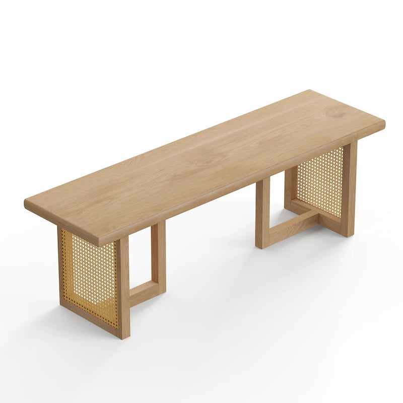 Banc de salle à manger rectangulaire en cannage Havenwood