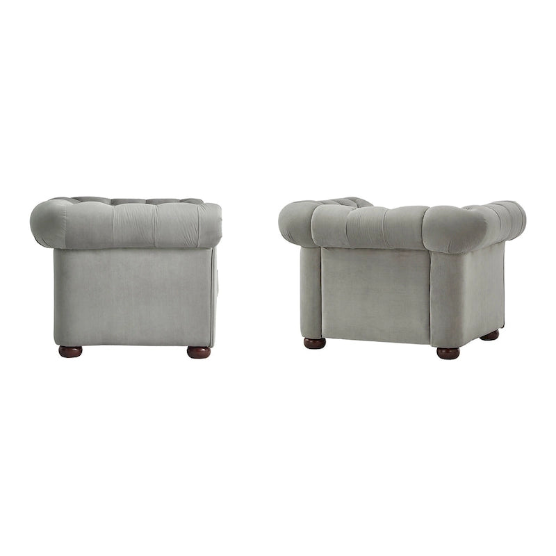 Fauteuil Chesterfield Gdansk à accoudoirs arrondis capitonnés