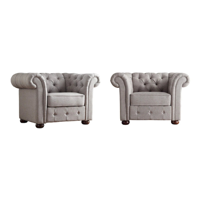 Fauteuil Chesterfield Gdansk à accoudoirs arrondis capitonnés