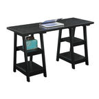 Bureau à Tréteaux Doubles | Montage Sans Outils | Grand Bureau pour la Maison