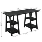 Bureau à Tréteaux Doubles | Montage Sans Outils | Grand Bureau pour la Maison