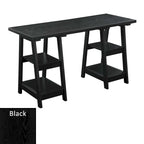 Bureau à Tréteaux Doubles | Montage Sans Outils | Grand Bureau pour la Maison