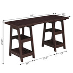 Bureau à Tréteaux Doubles | Montage Sans Outils | Grand Bureau pour la Maison