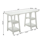 Bureau à Tréteaux Doubles | Montage Sans Outils | Grand Bureau pour la Maison