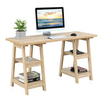 Bureau à Tréteaux Doubles | Montage Sans Outils | Grand Bureau pour la Maison