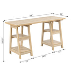 Bureau à Tréteaux Doubles | Montage Sans Outils | Grand Bureau pour la Maison