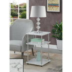 Table d'appoint à 3 niveaux sans outils | Table d'appoint avec étagère ouverte peu encombrante pour le salon