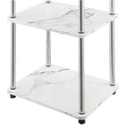 Table d'appoint à 3 niveaux sans outils | Table d'appoint avec étagère ouverte peu encombrante pour le salon