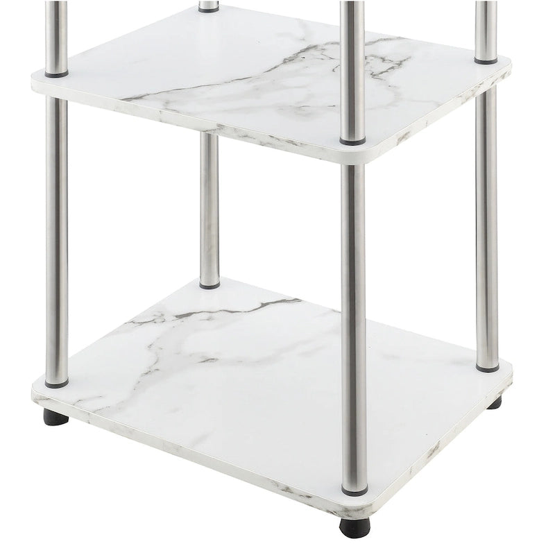 Table d'appoint à 3 niveaux sans outils | Table d'appoint avec étagère ouverte peu encombrante pour le salon