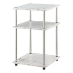 Table d'appoint à 3 niveaux sans outils | Table d'appoint avec étagère ouverte peu encombrante pour le salon
