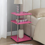 Table d'appoint à 3 niveaux sans outils | Table d'appoint avec étagère ouverte peu encombrante pour le salon
