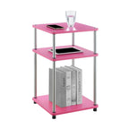 Table d'appoint à 3 niveaux sans outils | Table d'appoint avec étagère ouverte peu encombrante pour le salon