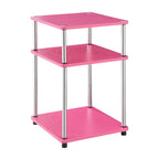 Table d'appoint à 3 niveaux sans outils | Table d'appoint avec étagère ouverte peu encombrante pour le salon