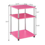 Table d'appoint à 3 niveaux sans outils | Table d'appoint avec étagère ouverte peu encombrante pour le salon