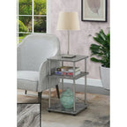 Table d'appoint à 3 niveaux sans outils | Table d'appoint avec étagère ouverte peu encombrante pour le salon