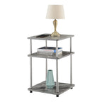 Table d'appoint à 3 niveaux sans outils | Table d'appoint avec étagère ouverte peu encombrante pour le salon