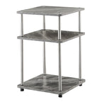 Table d'appoint à 3 niveaux sans outils | Table d'appoint avec étagère ouverte peu encombrante pour le salon